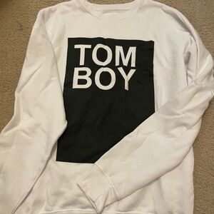ELL and Emm Tom boy white sweatshirt